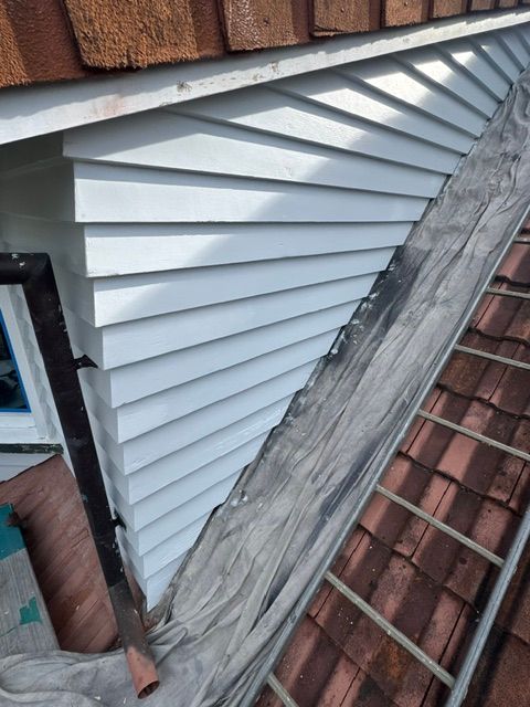 Weatherboard cladding after painting