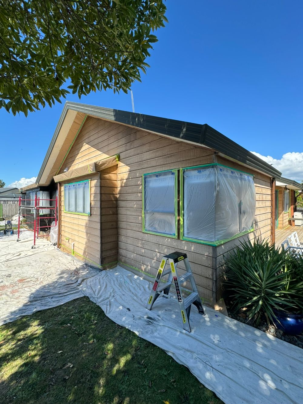 Weatherboard house before painting