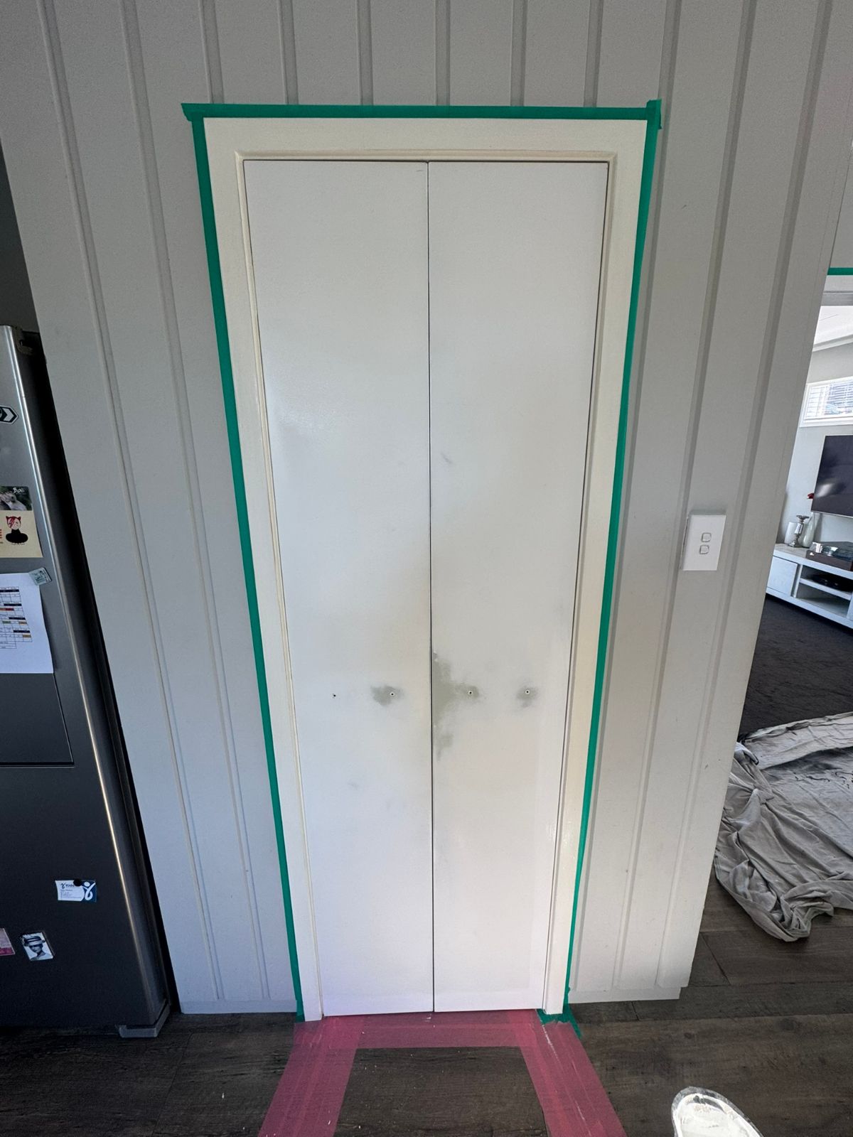 Built-in wardrobe doors before painting